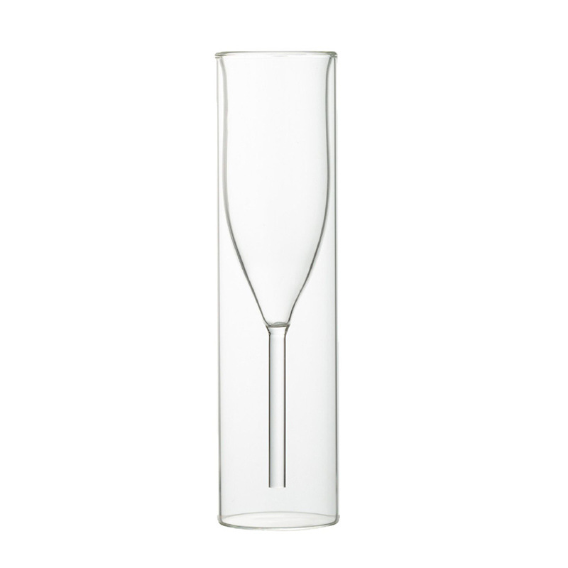Kreativt transparent dubbelväggigt champagne- och vinglas