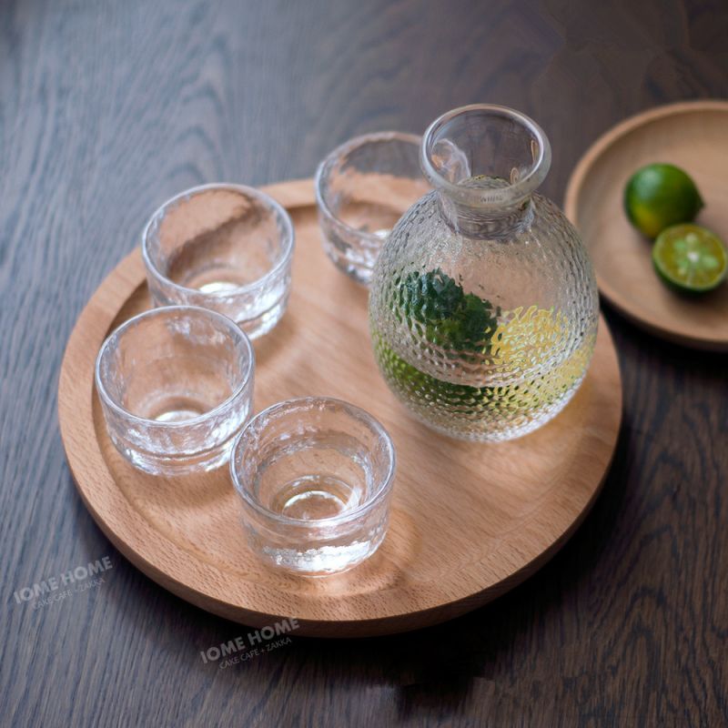 Japanskt hammarmönster glas Shaojiu Pot Set