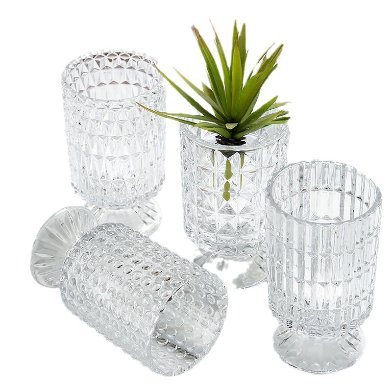 Fransk retro ljus lyxig reliefglasblomma i nordisk stil